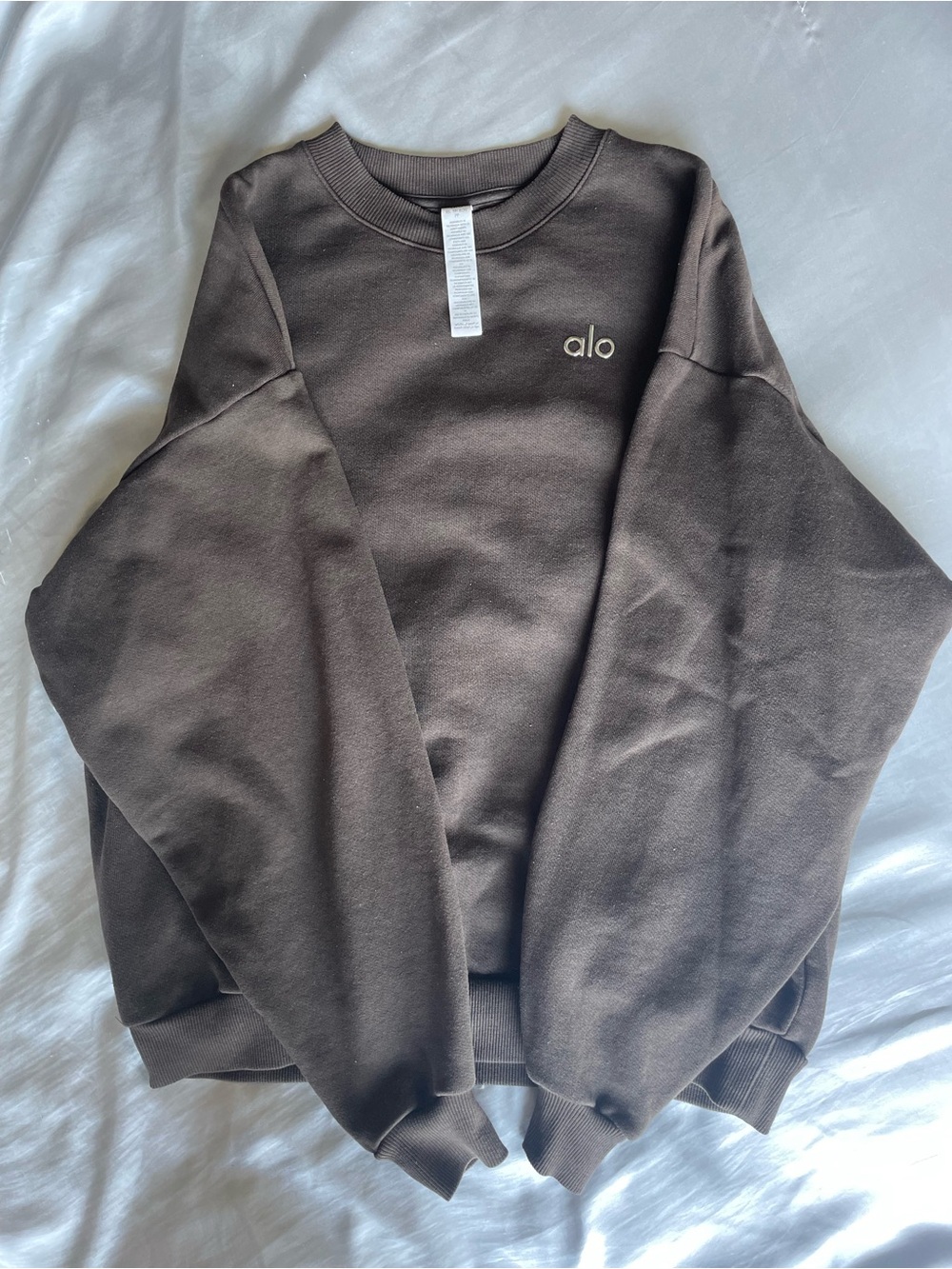 Brown ALO Yoga Crewneck  (Silver ALO Logo)